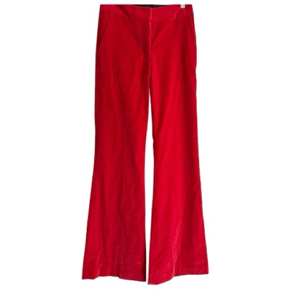 Smythe Velvet Wide Leg Trouser - Scarlet Red - Picture 6 of 11